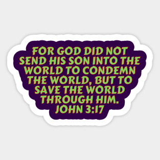 Bible Verse John 3:17 Sticker